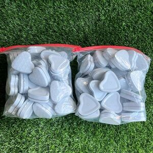 MARTHA STEWART Heart Shaped Hinged White Eyelet Favor Tin 50 Pieces